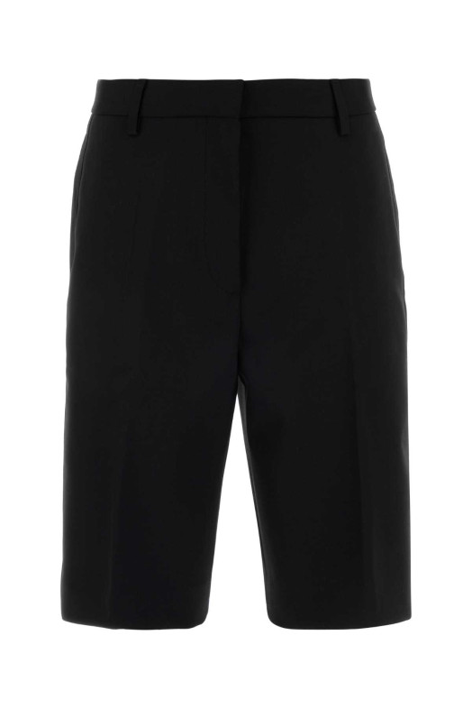 Black stretch gabardine Pilar bermuda shorts DRIES VAN NOTEN (2610109723206)