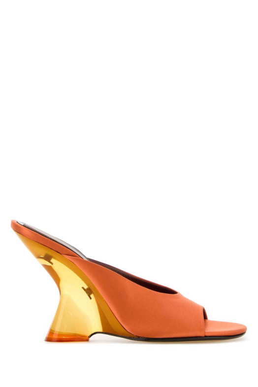 Orange satin mules DRIES VAN NOTEN (2610117553304)