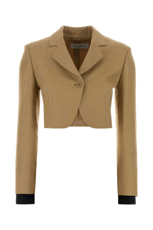 Beige linen Buono blazer Blue MAX MARA (2611041393600)