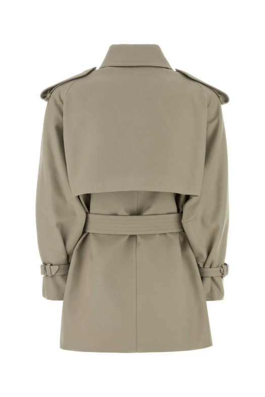 Бавовняний тренч MAX MARA кольору «голубого сірого» з принтом «Качо» (2611121103600)