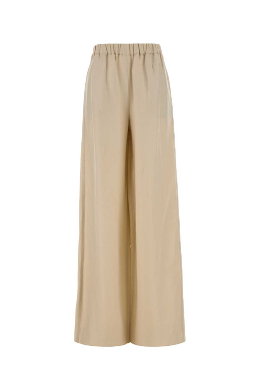 Sand linen blend wide-leg Moro pant Green MAX MARA (2611131122600)