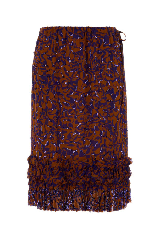 Printed viscose Scotts skirt DRIES VAN NOTEN (2611308903006)