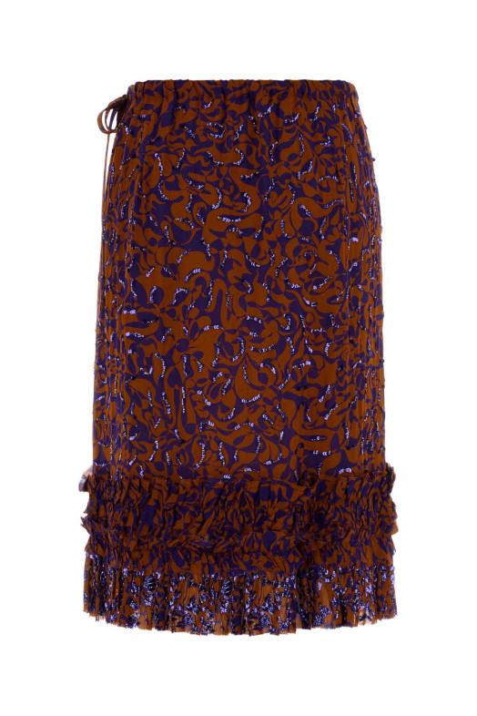 Printed viscose Scotts skirt DRIES VAN NOTEN (2611308903006)