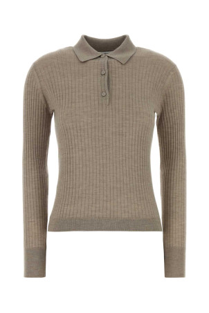 Dove grey cashmere blend Gitano polo shirt MAX MARA (2611361058600)