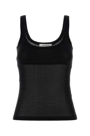 Black viscose blend Biada tank top MAX MARA (2611361443600)