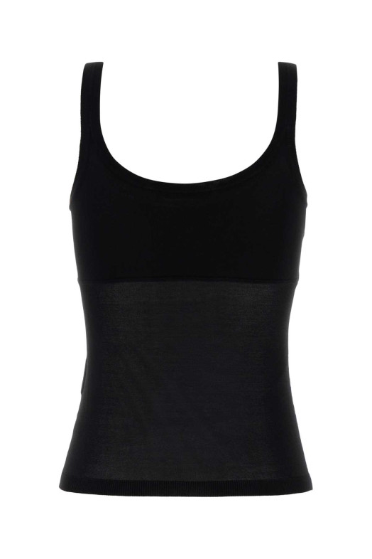Black viscose blend Biada tank top MAX MARA (2611361443600)
