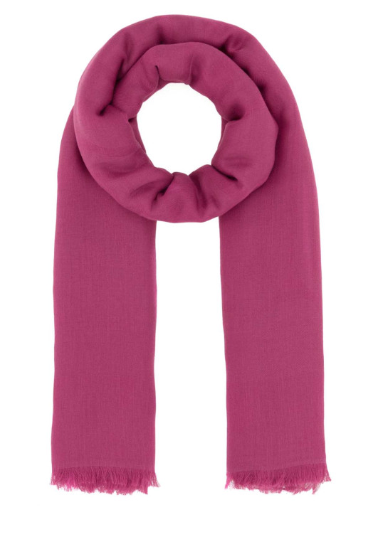 Шарф Aeremi з бавовняної суміші кольору фуксії від MAX MARA (2614541012600)