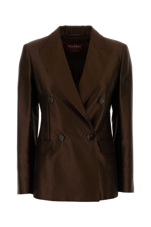 Chocolate taffeta Peccati blazer MM STUDIO (2616041081600)