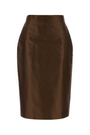 Chocolate cotton blend Egoista skirt MM STUDIO (2616101031600)
