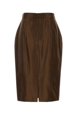 Chocolate cotton blend Egoista skirt MM STUDIO (2616101031600)