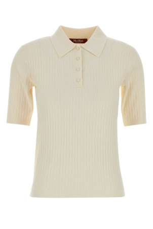 Ivory viscose blend Oscuri polo shirt MM STUDIO (2616361031600)