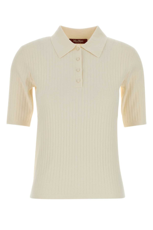 Ivory viscose blend Oscuri polo shirt MM STUDIO (2616361031600)