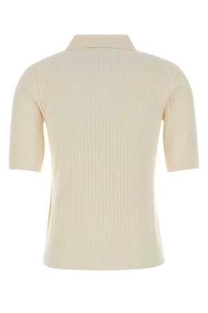 Ivory viscose blend Oscuri polo shirt MM STUDIO (2616361031600)
