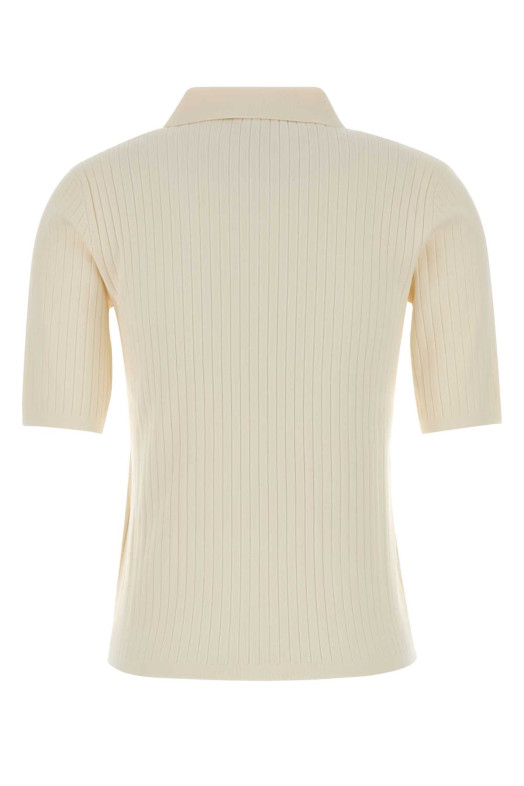 Ivory viscose blend Oscuri polo shirt MM STUDIO (2616361031600)