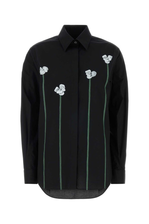 Black stretch poplin shirt MOSCHINO (261D02210431)