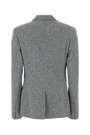 Melange grey silk blend blazer MOSCHINO (261D05120414)