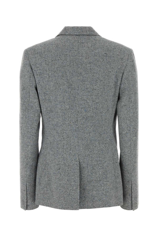 Melange grey silk blend blazer MOSCHINO (261D05120414)