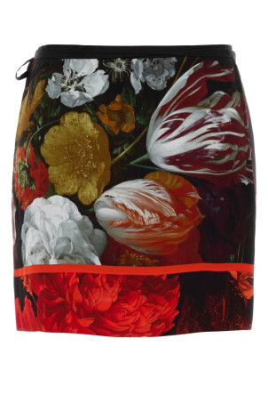 Printed satin mini skirt DRIES VAN NOTEN (2620106004049)