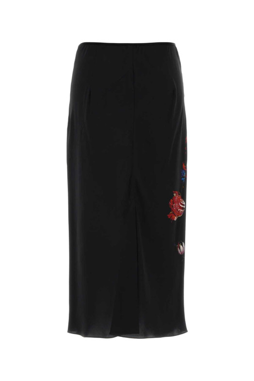 Black satin skirt DRIES VAN NOTEN (2620108024087)