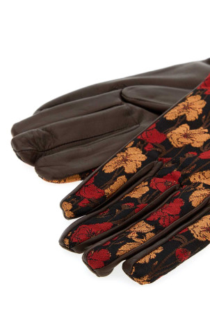 Multicolor cotton and leather gloves DRIES VAN NOTEN (2620201014356)