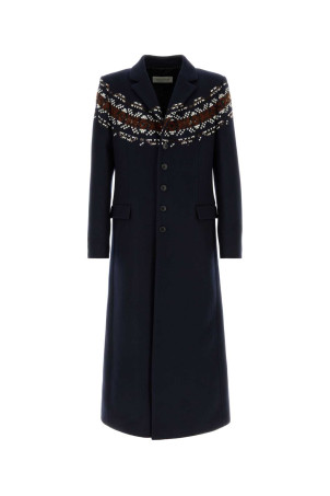 Navy blue wool blend coat Blue DRIES VAN NOTEN (2620202384216)