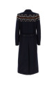 Темно-синее пальто из шерстяной смеси Blue DRIES VAN NOTEN (2620202384216)