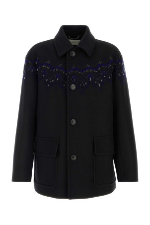 Black wool blend Randale coat DRIES VAN NOTEN (2620202404216)