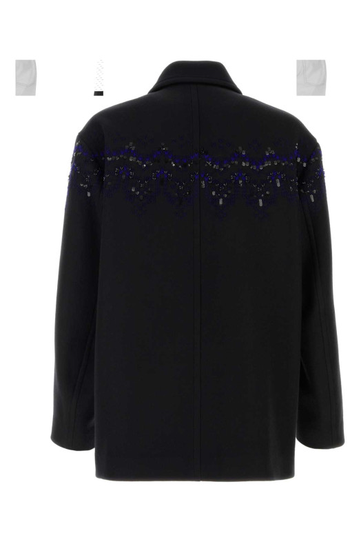 Черное пальто Randale из смешанной шерсти DRIES VAN NOTEN (2620202404216)
