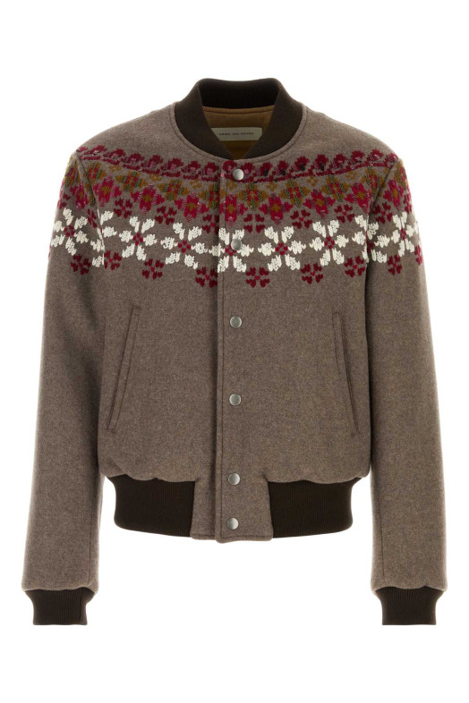 Mud wool blend Valtor bomber jacket DRIES VAN NOTEN (2620205294216)