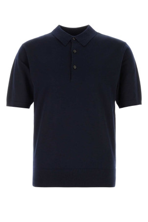 Navy blue wool Murice solo shirt Blue DRIES VAN NOTEN (2620212004700)