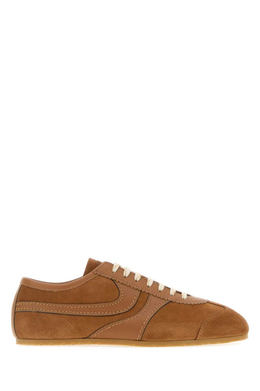 Кроссовки из замши и кожи цвета «верблюжий» от DRIES VAN NOTEN (2620217000126)