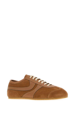 Camel suede and leather sneakers DRIES VAN NOTEN (2620217000126)