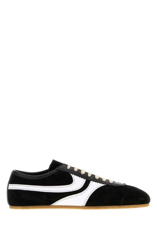 Двухцветные кроссовки из кожи и замши DRIES VAN NOTEN (2620217000133)