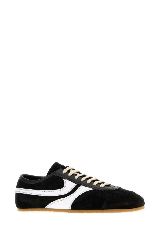 Двухцветные кроссовки из кожи и замши DRIES VAN NOTEN (2620217000133)