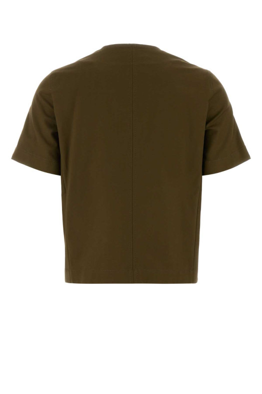 Блузка Zanzara из эластичного хлопка оливково-зеленого цвета от MAX MARA (2621046071600)