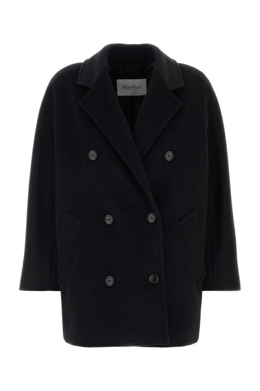 Black wool blend Rebus coat Blue MAX MARA (2621086021600)