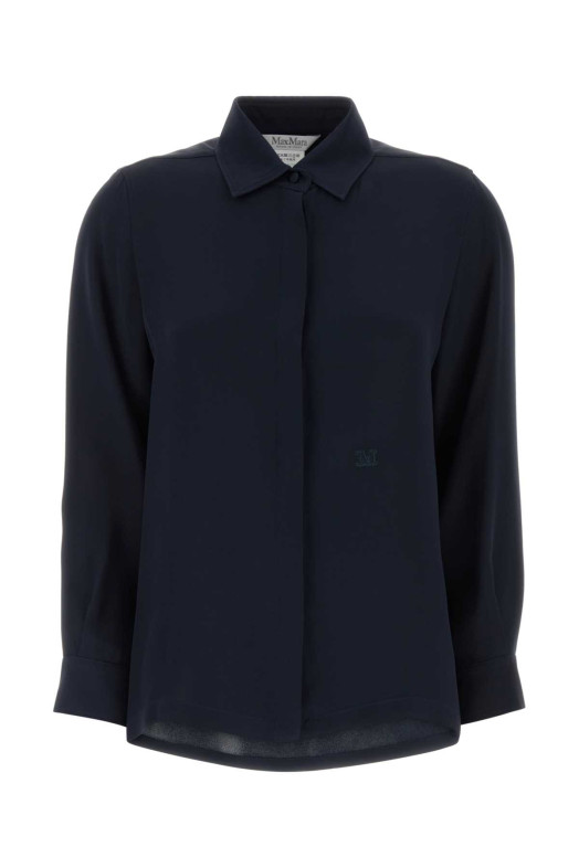 Navy blue silk Geranio shirt Blue MAX MARA (2621116021600)