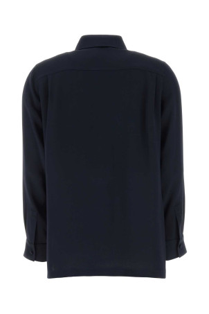 Navy blue silk Geranio shirt Blue MAX MARA (2621116021600)
