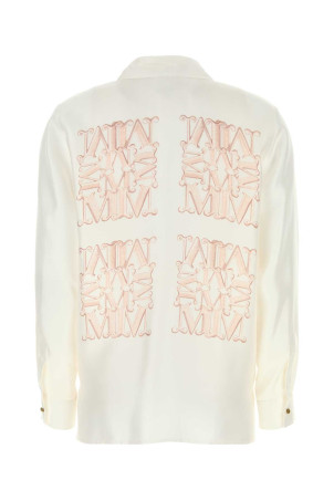 White silk Filtro blouse Blue MAX MARA (2621116051600)