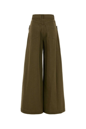 Army green denim Alamaro wide-leg jeans MAX MARA (2621136081600)