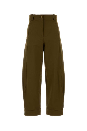 Брюки Adorni из эластичного хлопка оливково-зеленого цвета MAX MARA (2621136111600)