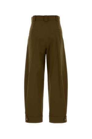 Брюки Adorni из эластичного хлопка оливково-зеленого цвета MAX MARA (2621136111600)