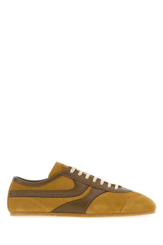 Mustard suede sneakers DRIES VAN NOTEN (2621317000132)