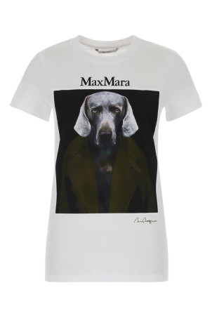 White cotton Calca t-shirt Green MAX MARA (2621946071600)