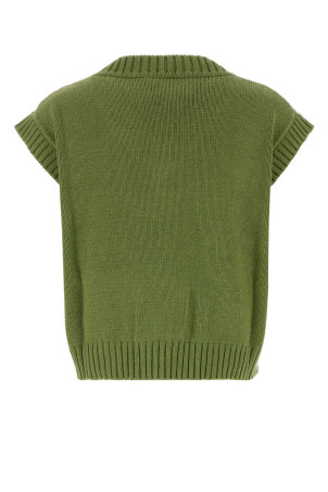 Green cotton blend Alamaro vest Green WEEKEND (2625356011600)