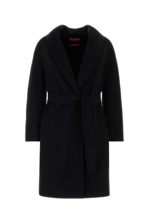 Black wool blend Estremo coat Blue MM STUDIO (2626016031600)