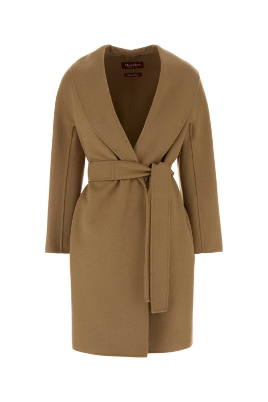 Beige wool blend Estremo coat MM STUDIO (2626016031600)