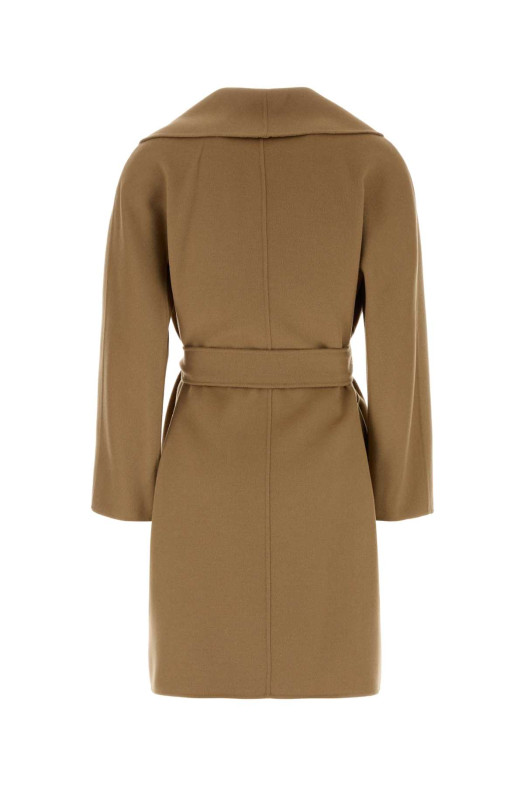Beige wool blend Estremo coat MM STUDIO (2626016031600)