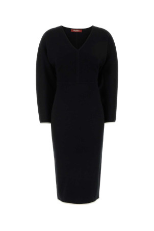 Black viscose blend Emiro dress Blue MM STUDIO (2626326011600)