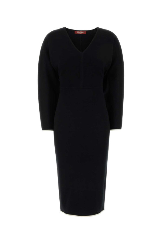 Black viscose blend Emiro dress Blue MM STUDIO (2626326011600)